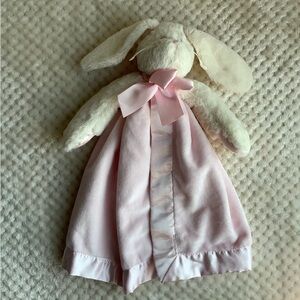 Bearington Baby Pink Bunny Stuffed Animal with Bow Stuffed Animal Lovey